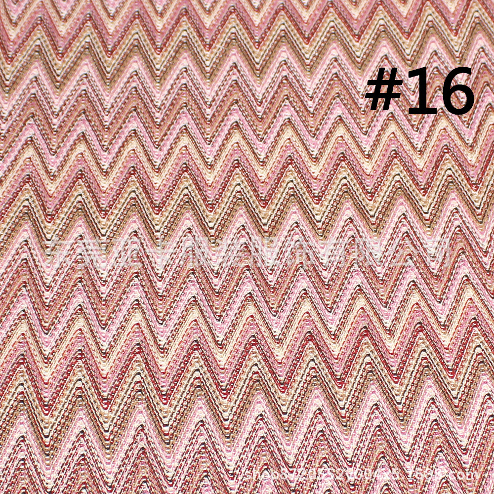 经编色织提花面料 家居内衣比基尼裙子色织波浪花纹鸟眼网布面料