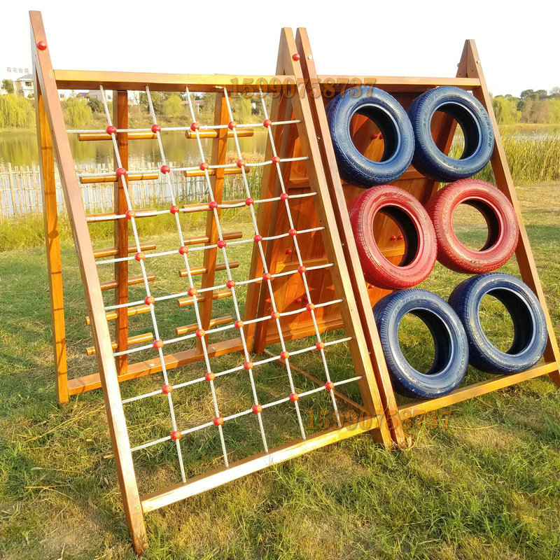 儿童攀爬架户外木质攀岩墙a字架幼儿园爬网玩具感统体能训练攀岩