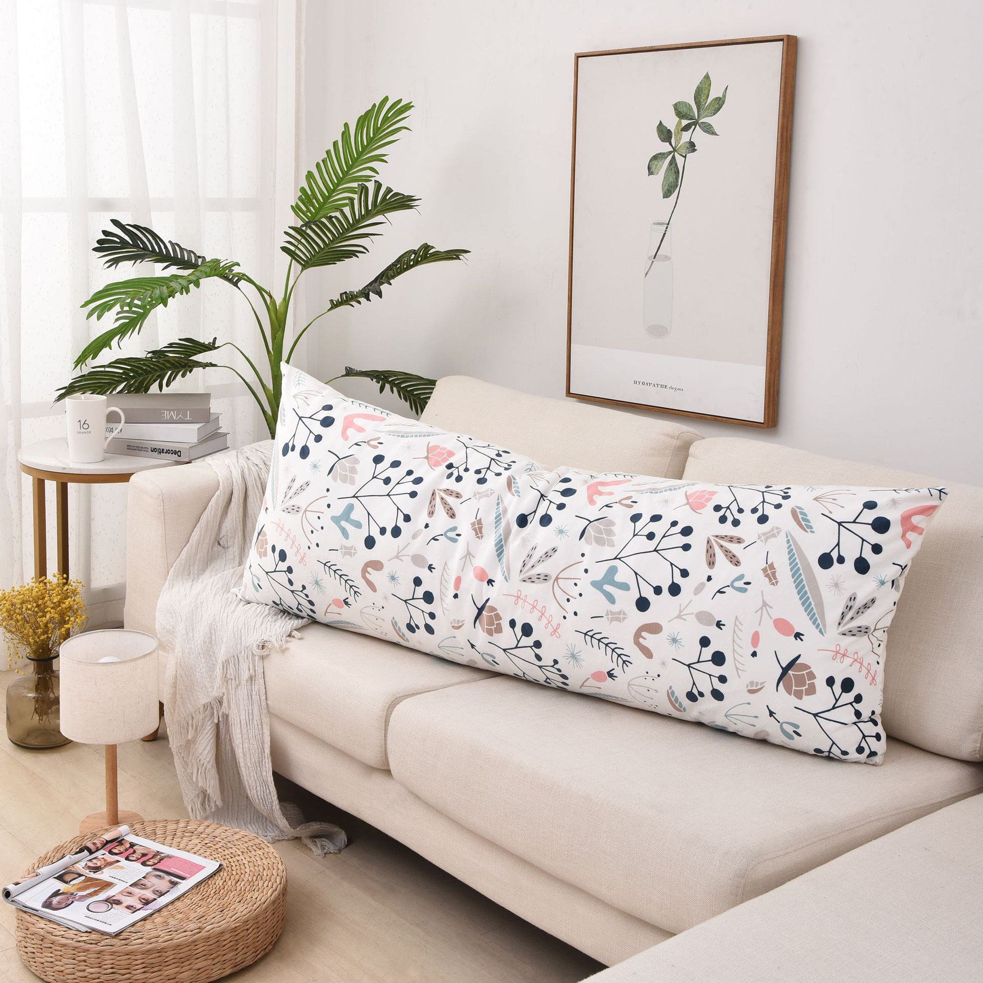 diy抱枕双面来图定做照片logo定制长条等身抱枕小清新北欧ins风