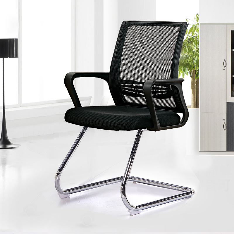 原生海绵弓形会议网布职员电脑椅五金办公弓字椅家用椅麻将椅透气