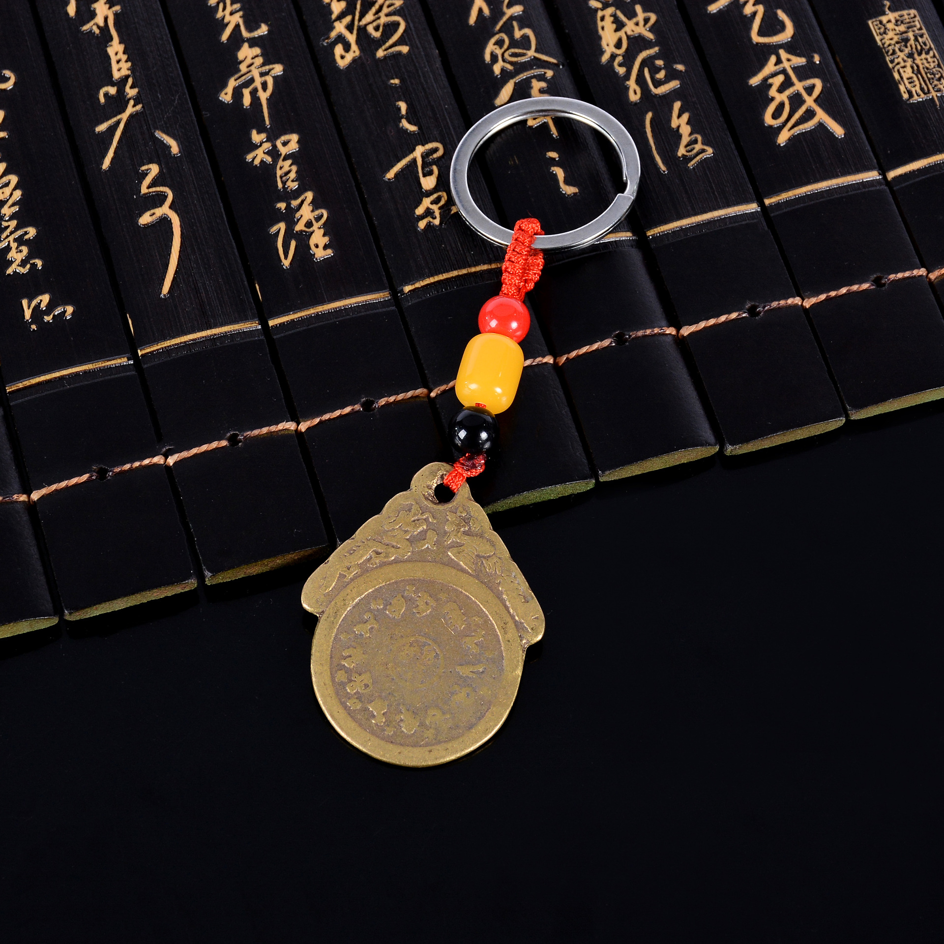 Zodiac Long Life and Prosperity Keychain Copper Coin Ornaments Qing Dynasty Five Emperors' Coins Automobile Hanging Ornament