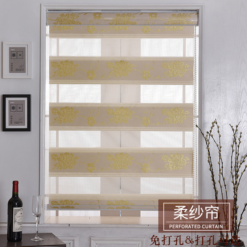 Jacquard Soft Gauze Curtain Living Room Dining Room Kitchen Louver Curtain Study Bathroom Curtain Factory Customization