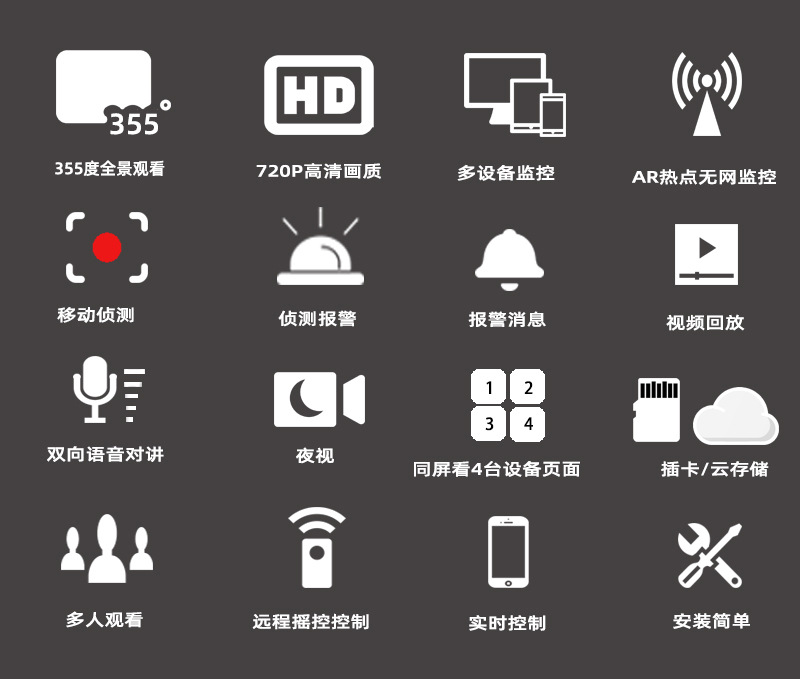高清720pv380看家神器无线摄像头家用wifi网络智能监控摄像头