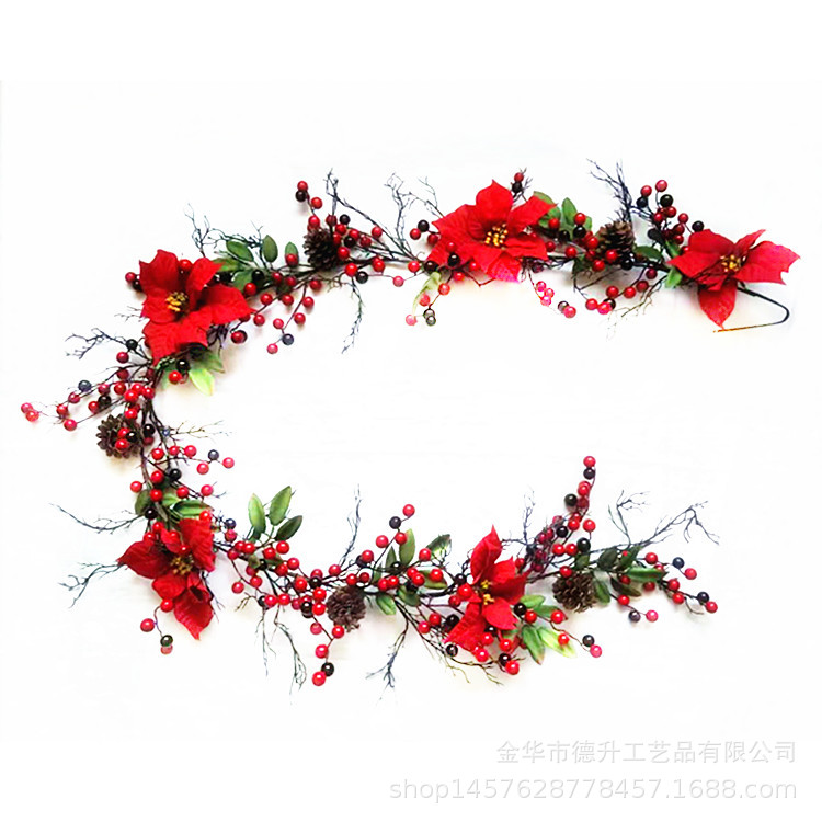 DSEN Manufacturers Supply Hotel Mall Scene Decoration Christmas Pendent Ornaments Chinese Hawthorn Christmas Flower Rattan DIY