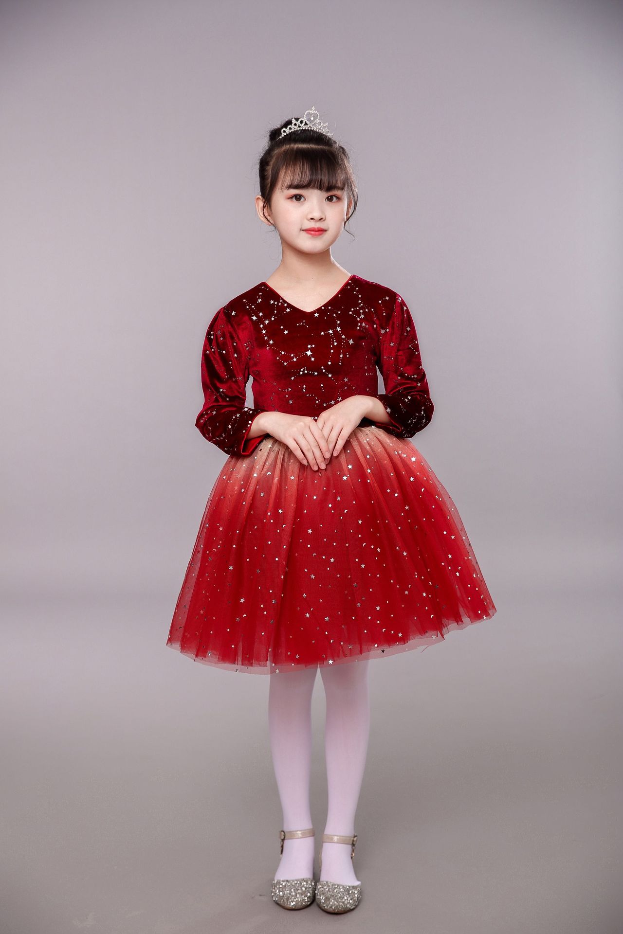 男女童诗歌朗诵表演礼服儿童合唱舞台演出服中小学生大合唱演出服