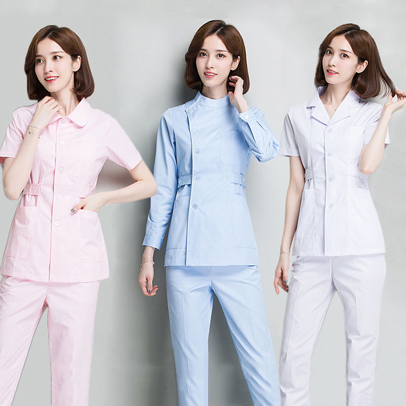 护士服两件套装分体白蓝粉长短袖美容医院药店月子月嫂护理工作服