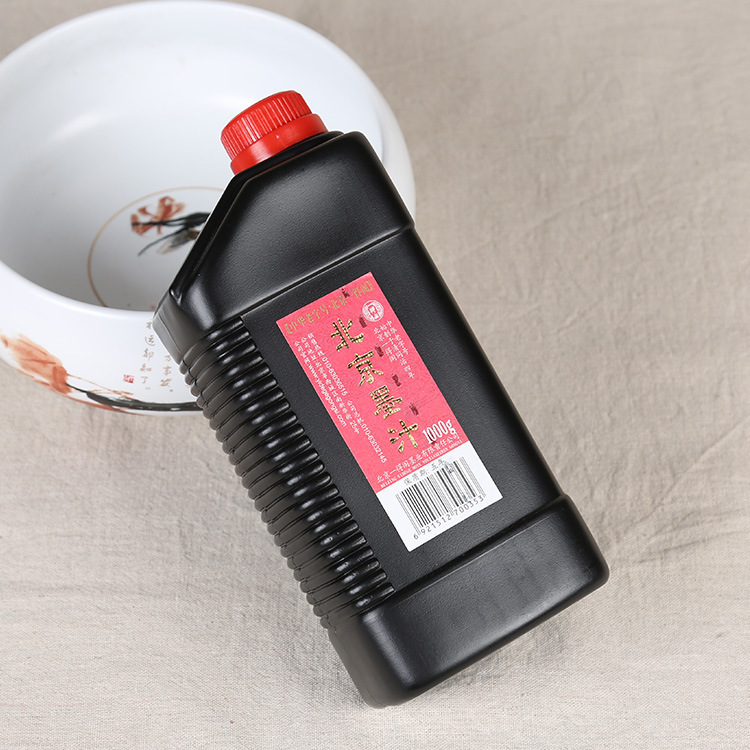 北京一得阁北京墨汁1000g学生练习作品文房四宝之墨毛笔墨汁