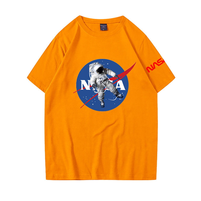 nasa袖标宇航员潮牌男装短袖t恤加大码文化衫street wear clothes