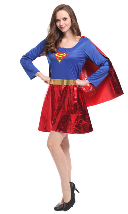 万圣节cosplay服装成人超人服装扮女款超人w0157紧身衣公主裙