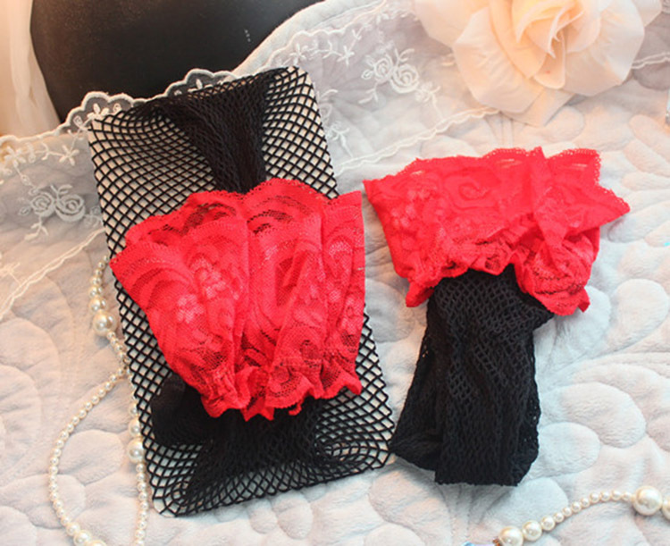 叶子媚 情趣丝袜厂价批发女长筒丝袜红色蕾丝花边性感过膝成人袜