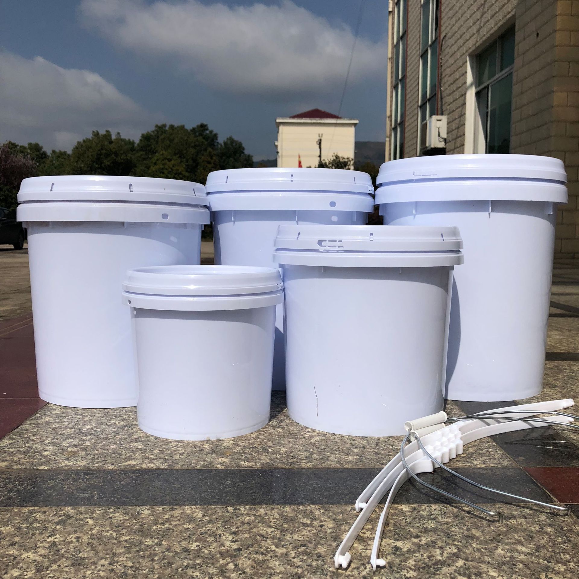 25l升原色塑胶桶食品包装桶生产厂家 25kg方型大口白色塑料桶-报价