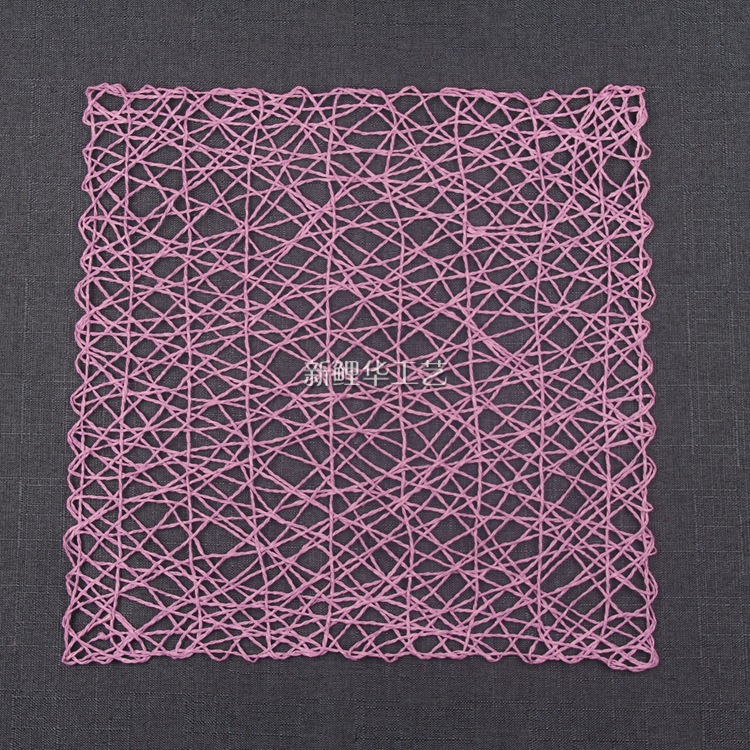 正方形纸绳餐垫 幼儿园装饰作品展示贴diy手工背景布纸绳编织挂饰