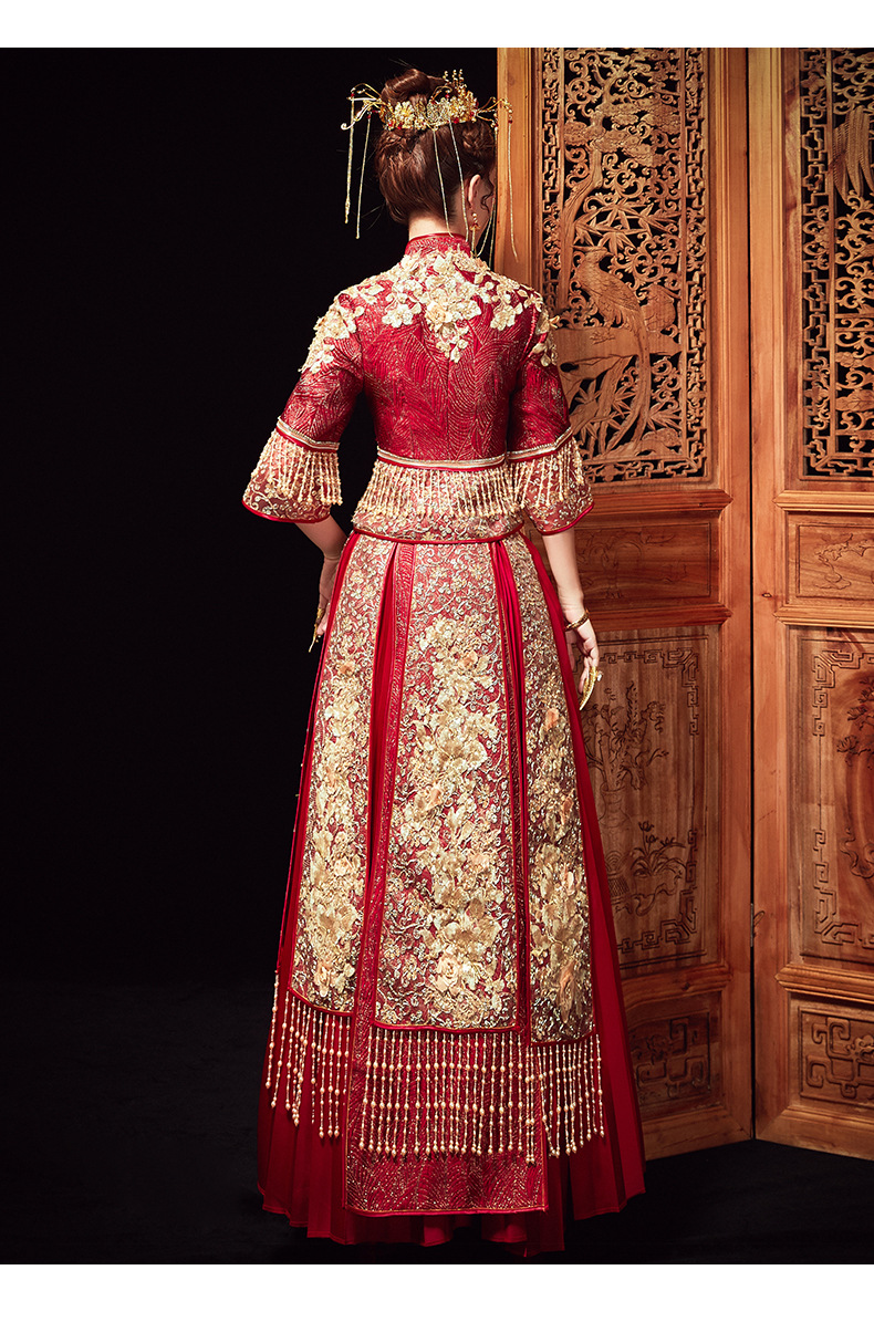 秀禾服新娘龙凤褂2020新款结婚中式敬酒服古代婚纱礼服出阁服秀和