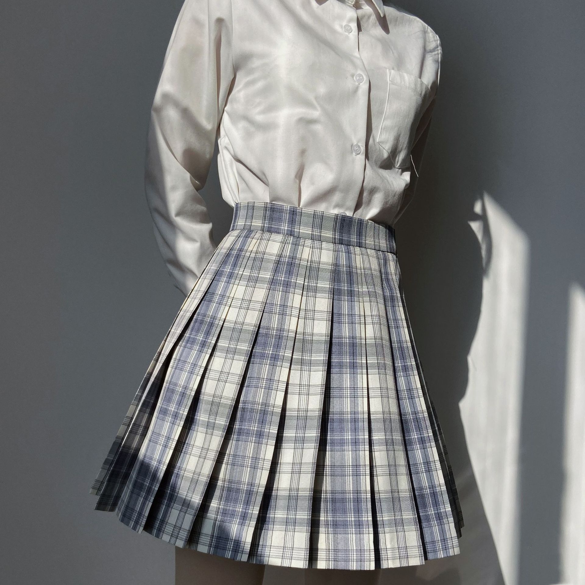 温柔一刀日系jk制服裙百褶裙短裙学生院风格子半身裙女秋冬