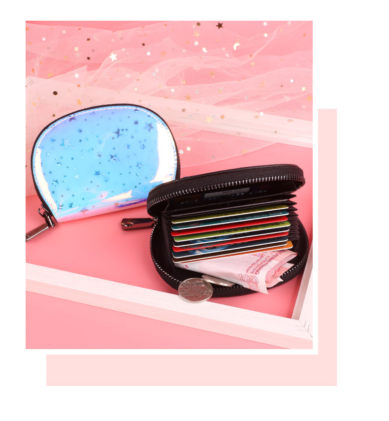 2020春夏新款镭射卡包五角星小钱包卡包一体炫彩风 简约风卡包