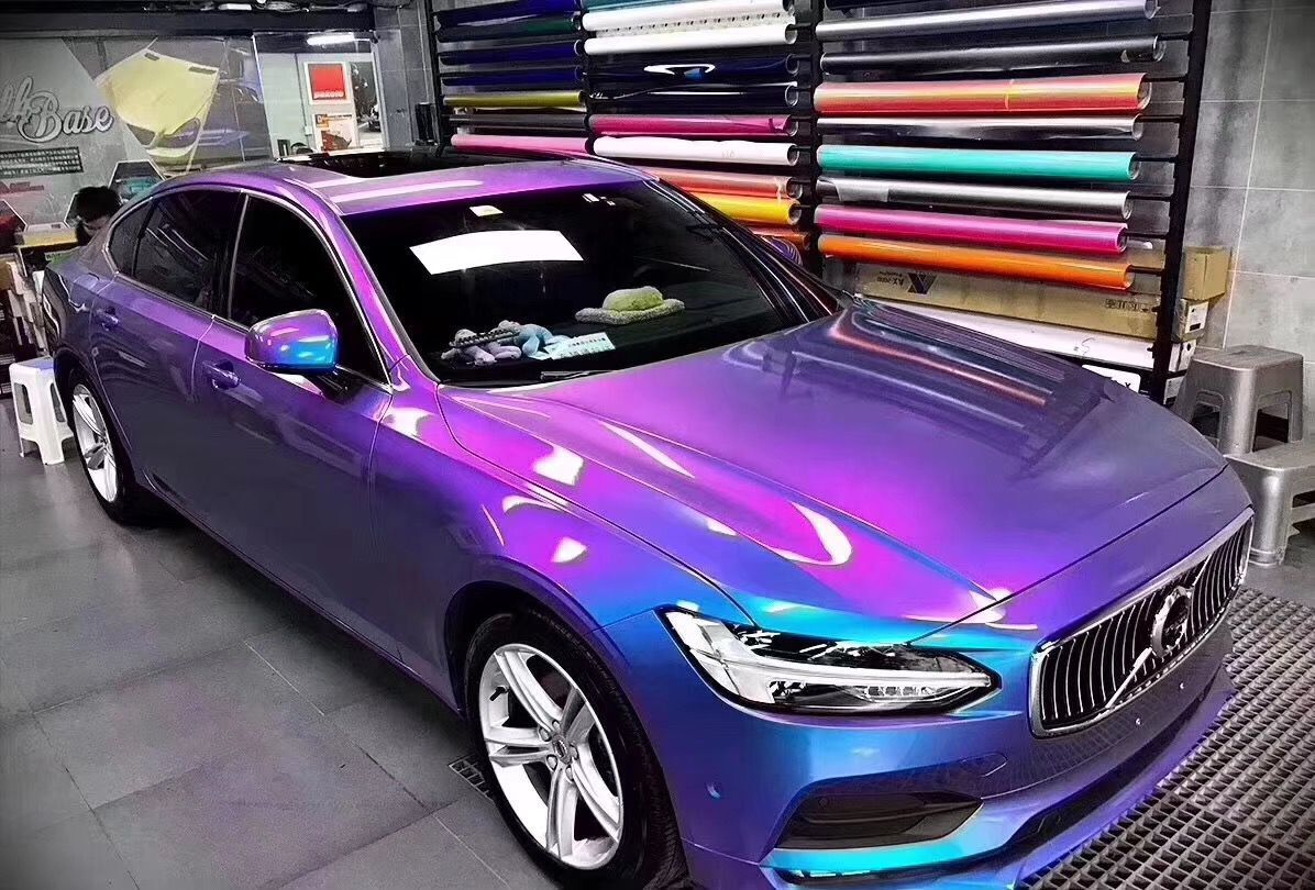 新款 变色龙亮面金属极光蓝 亚面金属极光蓝车身改色膜