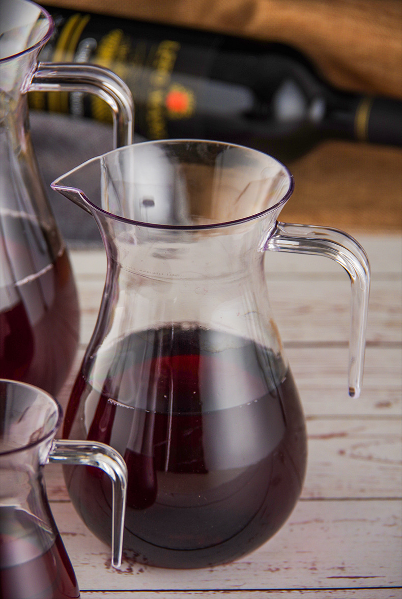 白酒壶分酒器带把透明塑料红酒醒酒器pc亚克力扎壶餐厅酒吧杯防摔