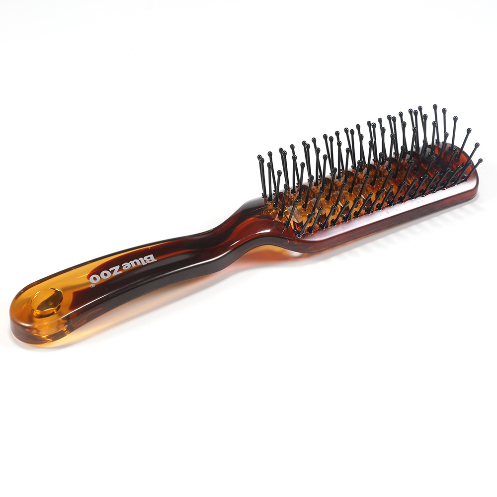 blue zoo琥珀色镂空排骨梳ps男士女士尼龙针防静电按摩美发梳子