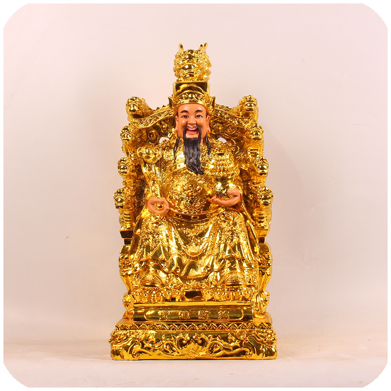 九龙财神爷佛像1619英寸金身树脂家用供奉文财神像摆件