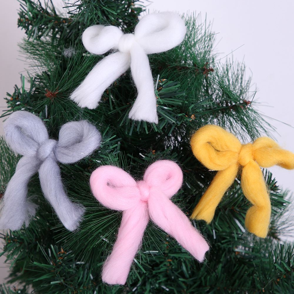 2021圣诞树棉绒布质蝴蝶结布置 圣诞树装饰品 新款圣诞树蝴蝶结