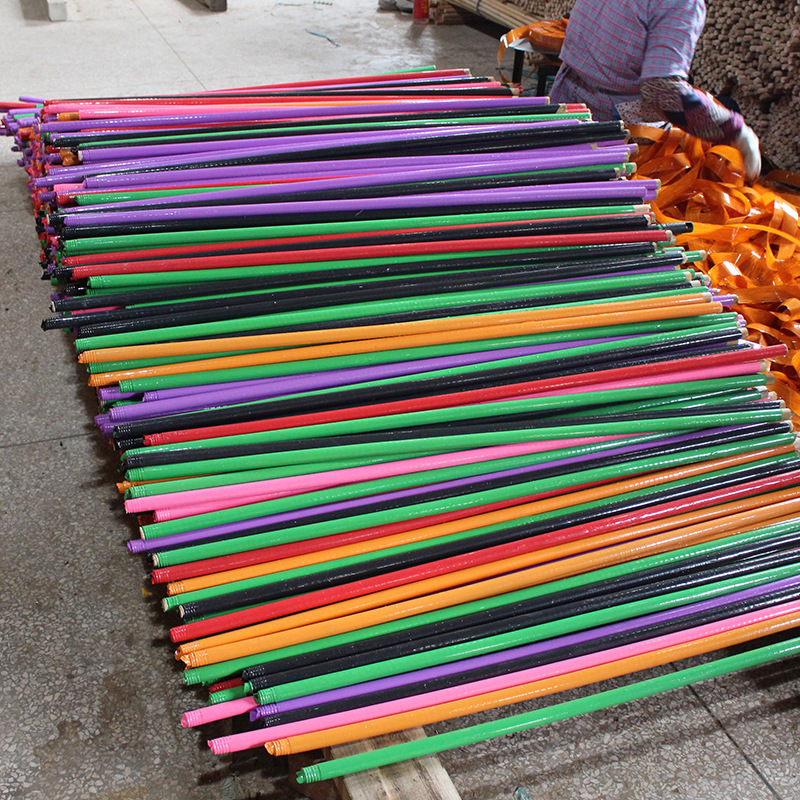 厂家批发素色扫把棍 木质包塑扫把柄木拖把柄簸箕杆 木质扫把杆