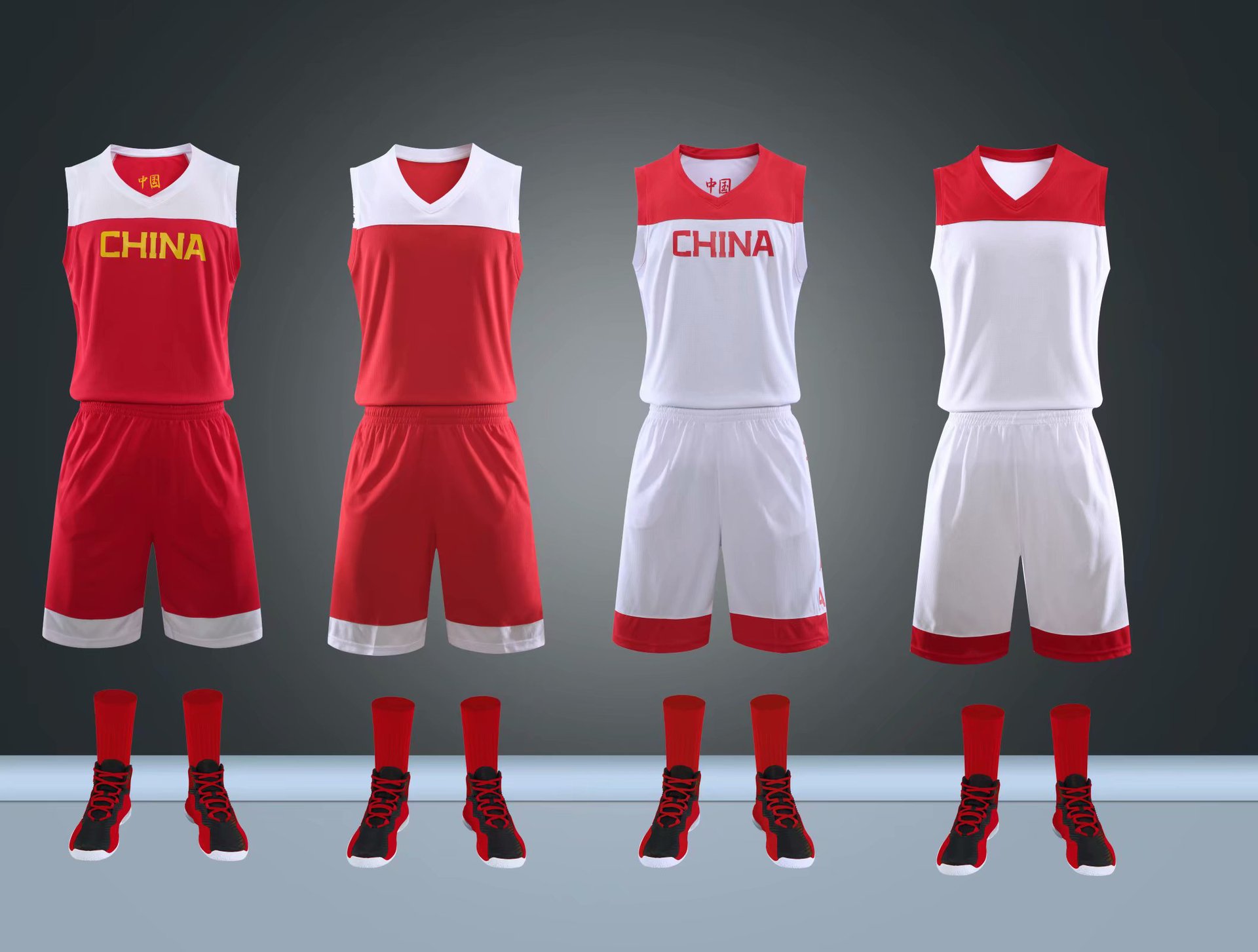 批发中国男篮球衣世界杯国家队易建联运动会篮球服套装定制背心