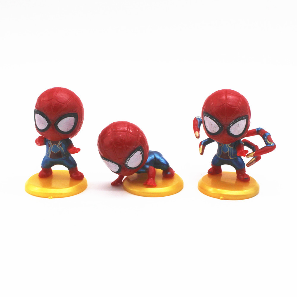 蛋糕装饰摆件pvc实心q版蜘蛛8件套 复仇 车载模型公仔手办