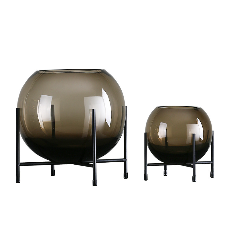 New Product Creative round Spherical Glass Vase Home Decoration Living Room Desktop Bedroom Showroom Ornament Furnishing