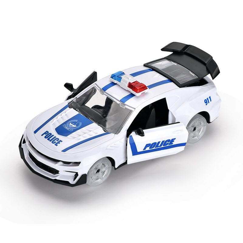 Simulation 1:32 Lyken Police Car Electric Universal Car Children's Metal Car Inertial Vehicle Warrior Police Car Model Toy Car