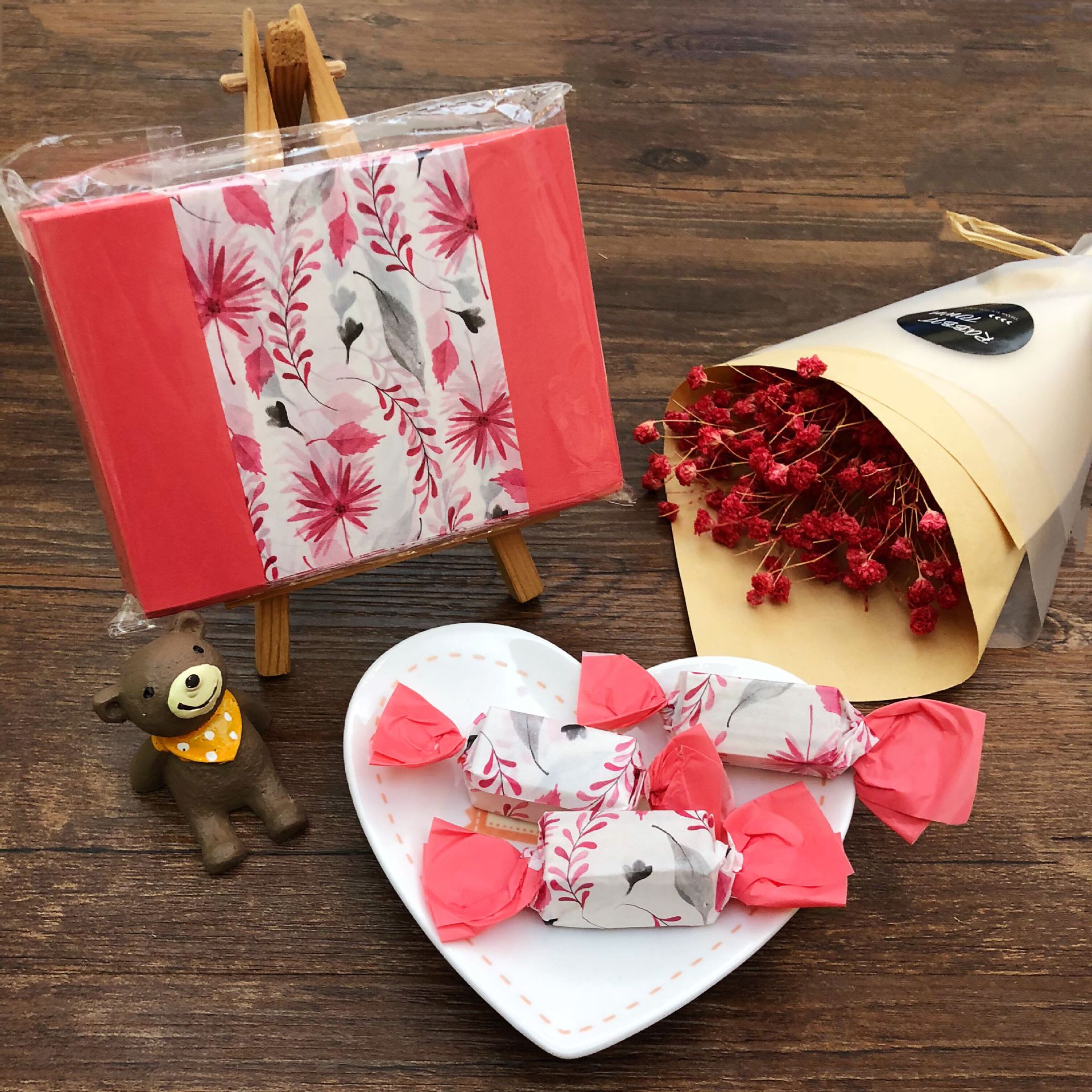 臻优系列 牛轧糖纸2019年 小清新糖果纸 双边红花 食品级油纸