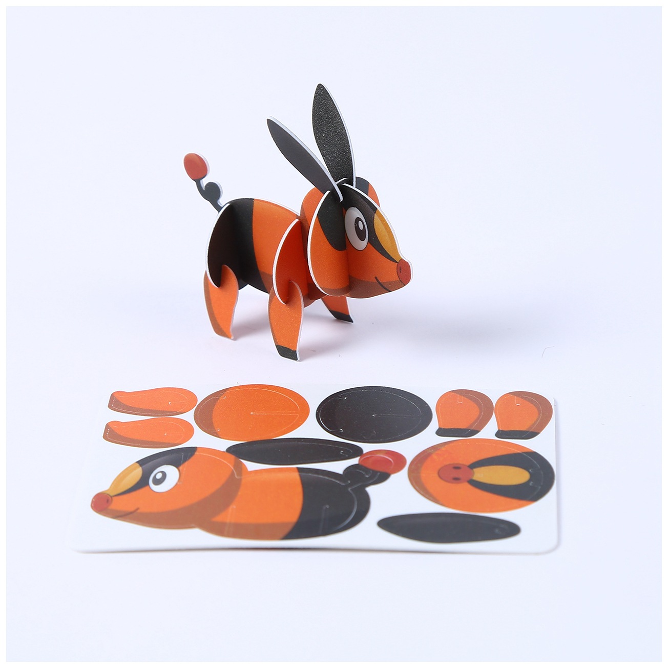 现货pp材质塑料3d卡通立体拼图 儿童玩具diy益智玩具可印logo