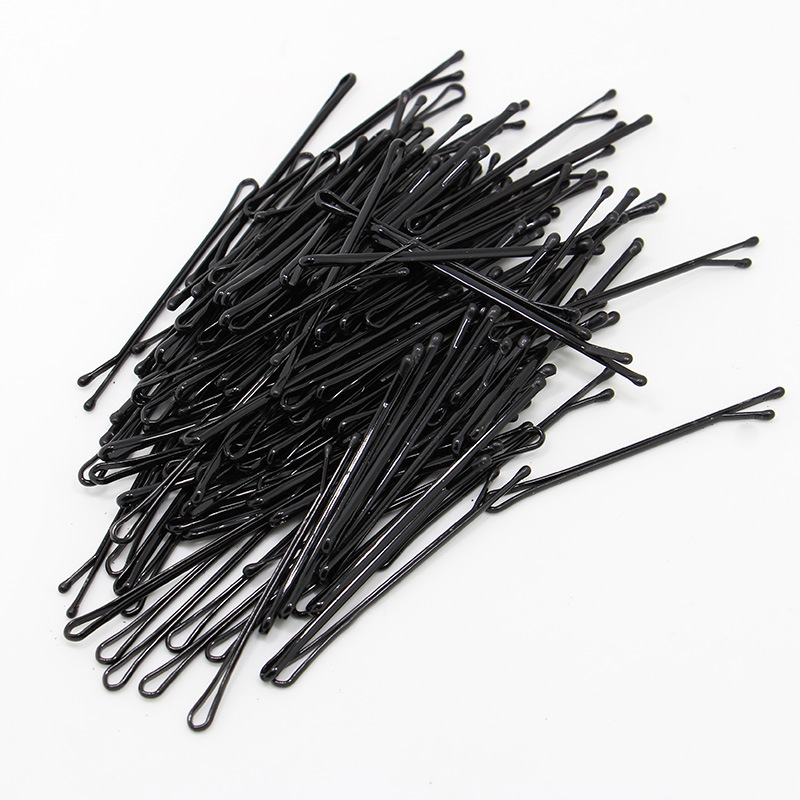 圆头小黑卡子影楼晚妆造型盘发盘头一字夹新娘妆美发分区夹子