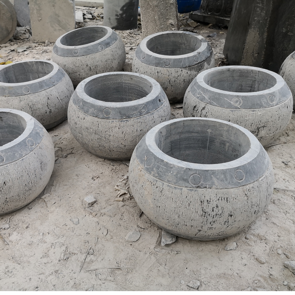 厂家定制青石柱墩石 园林古建仿古做旧柱顶石 寺庙空心包皮柱基石
