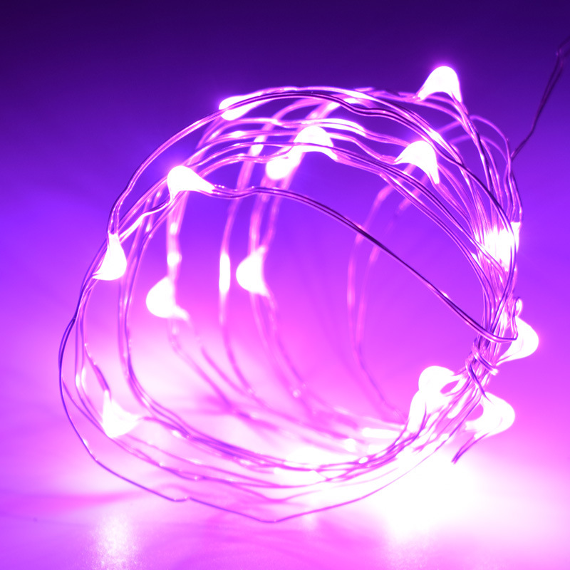 节日派对物品f防水低压usb紫色双模式铜丝灯led灯2米装饰灯串