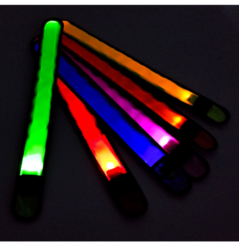 夜跑反光手环拍拍圈pp手腕带 工厂定制交通警示发光带手臂 反光条