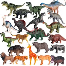 霸王龙恐龙动物模型三角龙迅猛龙儿童仿真恐龙玩具狮子老虎摆件