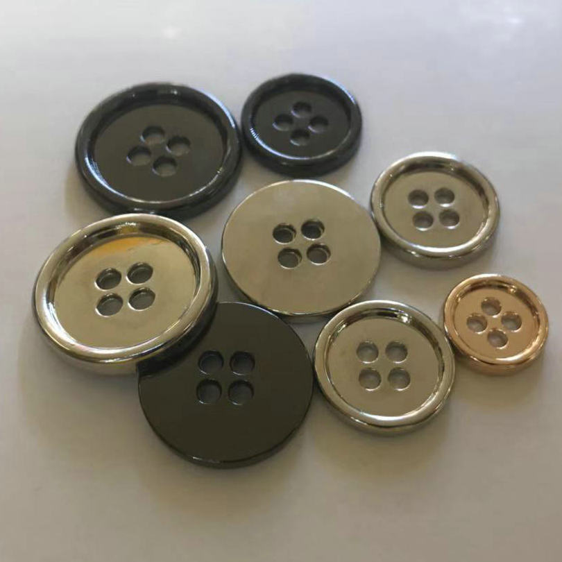 锌合金四眼纽扣 金属手订纽扣 休闲西装大衣纽扣时尚百搭细边扣子
