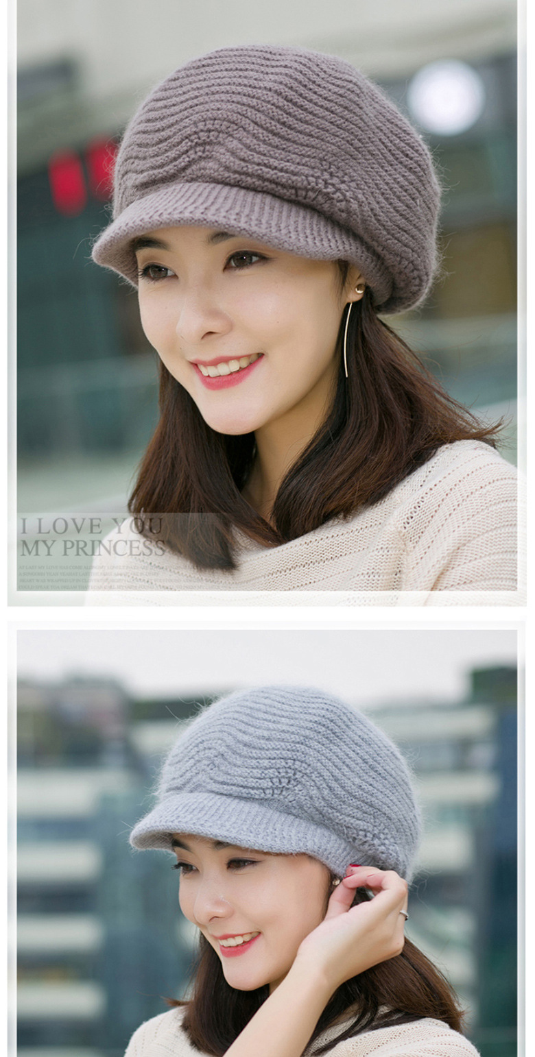 帽子女冬季韩版针织毛线帽女士秋冬天时尚保暖八角帽中老年兔毛帽