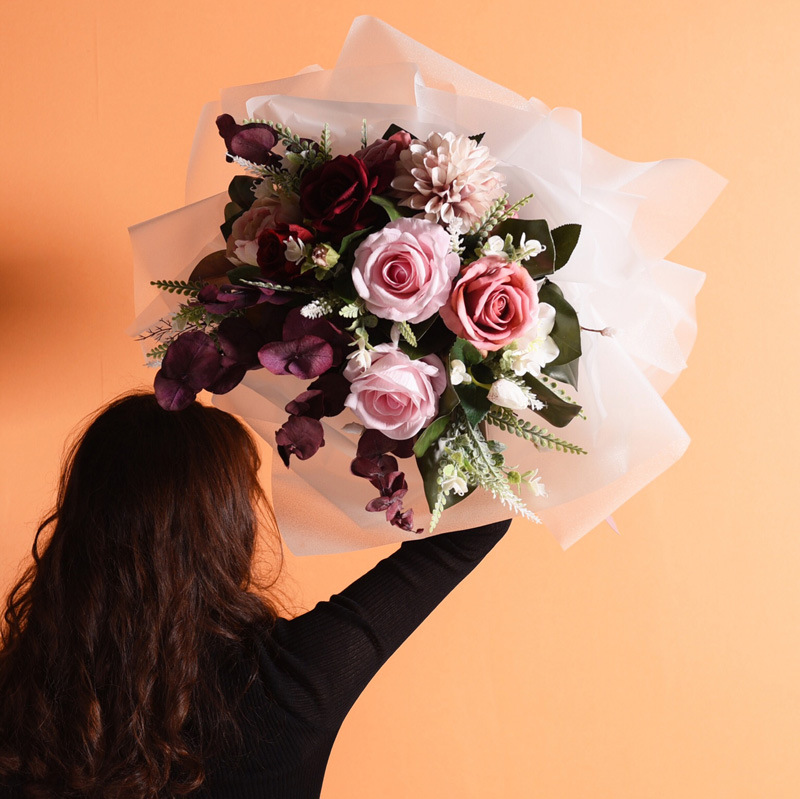 新品韩式流沙纸防水瑞拉透明磨砂膜加厚创意鲜花包装纸diy花束材