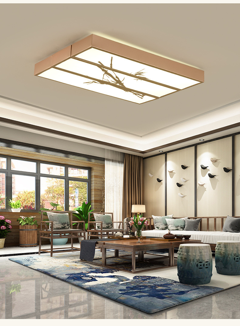 新中式吸顶灯客厅灯中式客厅卧室灯中国风餐厅灯竹子现代简约灯具