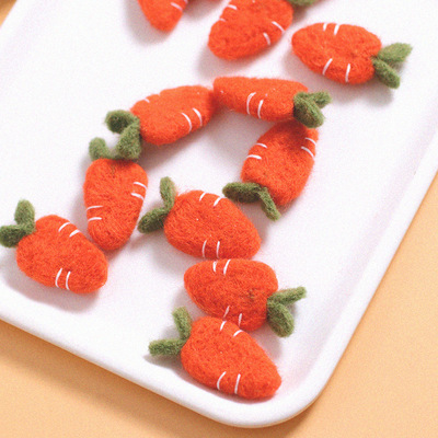 可爱毛毡胡萝卜diy发夹饰品 服饰包包辅料配饰手工布艺手机壳装饰