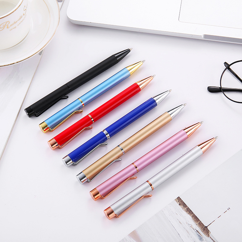 Women's Oily Color Creative Rotary Metal Ball Point Pen Gift Advertising Marker Gel Pen Metal Roller Pen Customization