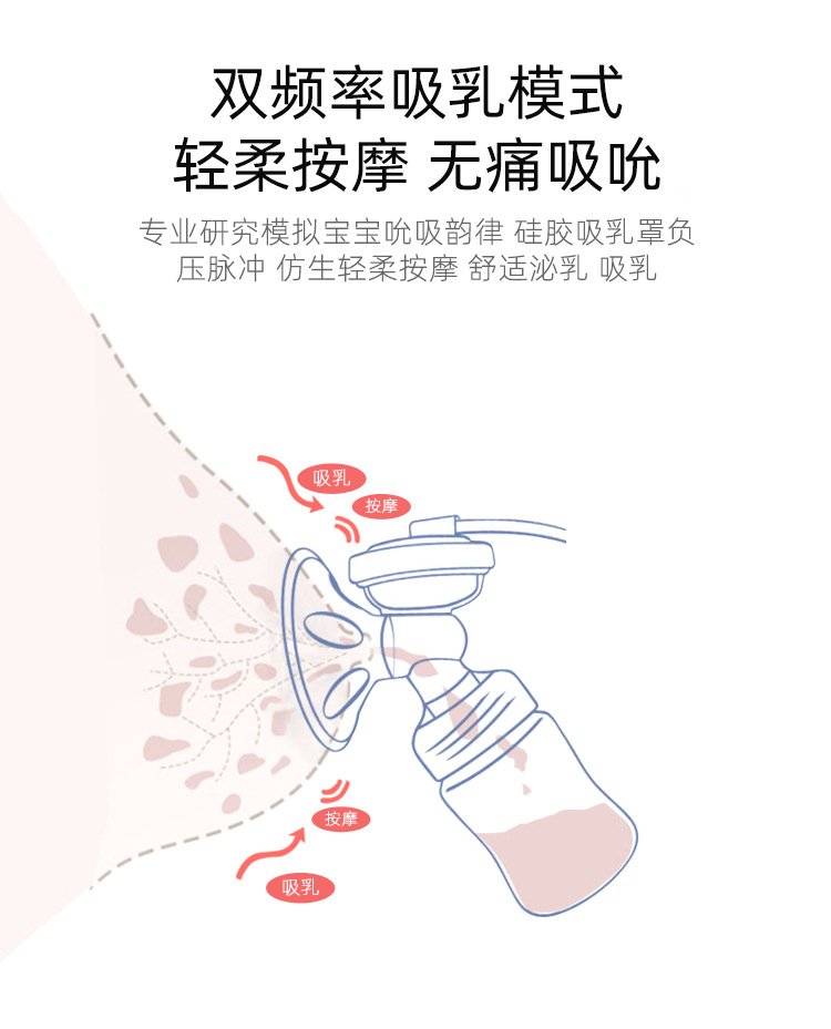人鱼公主智能单边标口电动吸奶器挤奶器按摩挤乳器自动吸力大跨境