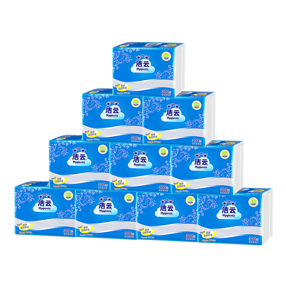 洁云平板卫生纸300张 加韧厕纸草纸面巾纸 42包整箱江浙沪皖包邮