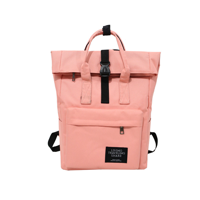 尼龙布书包女一件代发双肩包韩版卷盖校园森系学院风男女款电脑包