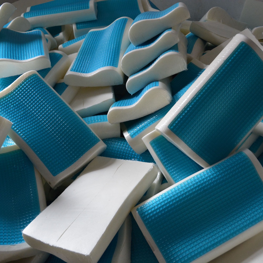 凝胶凉感夏季波浪枕颈椎枕 聚氨酯慢回弹记忆枕头枕芯 批发