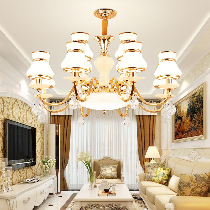 客厅灯式水晶吊灯简约卧室灯大气餐厅灯简欧led客厅吊灯