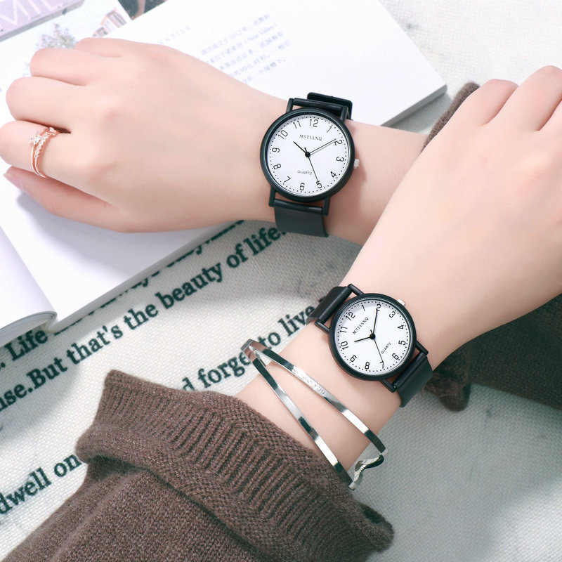 Popular Watch Female Student Korean Style Simple Trendy Sports Casual Men's Elegant Retro College Style Couple Watch
