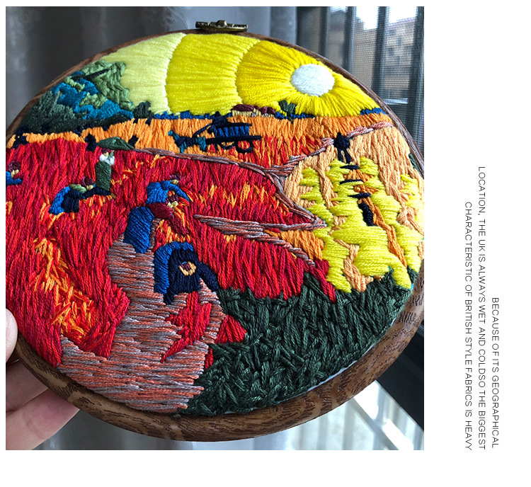 (原创)梵高系列新品刺绣diy立体创意基础制作布艺刺绣材料包