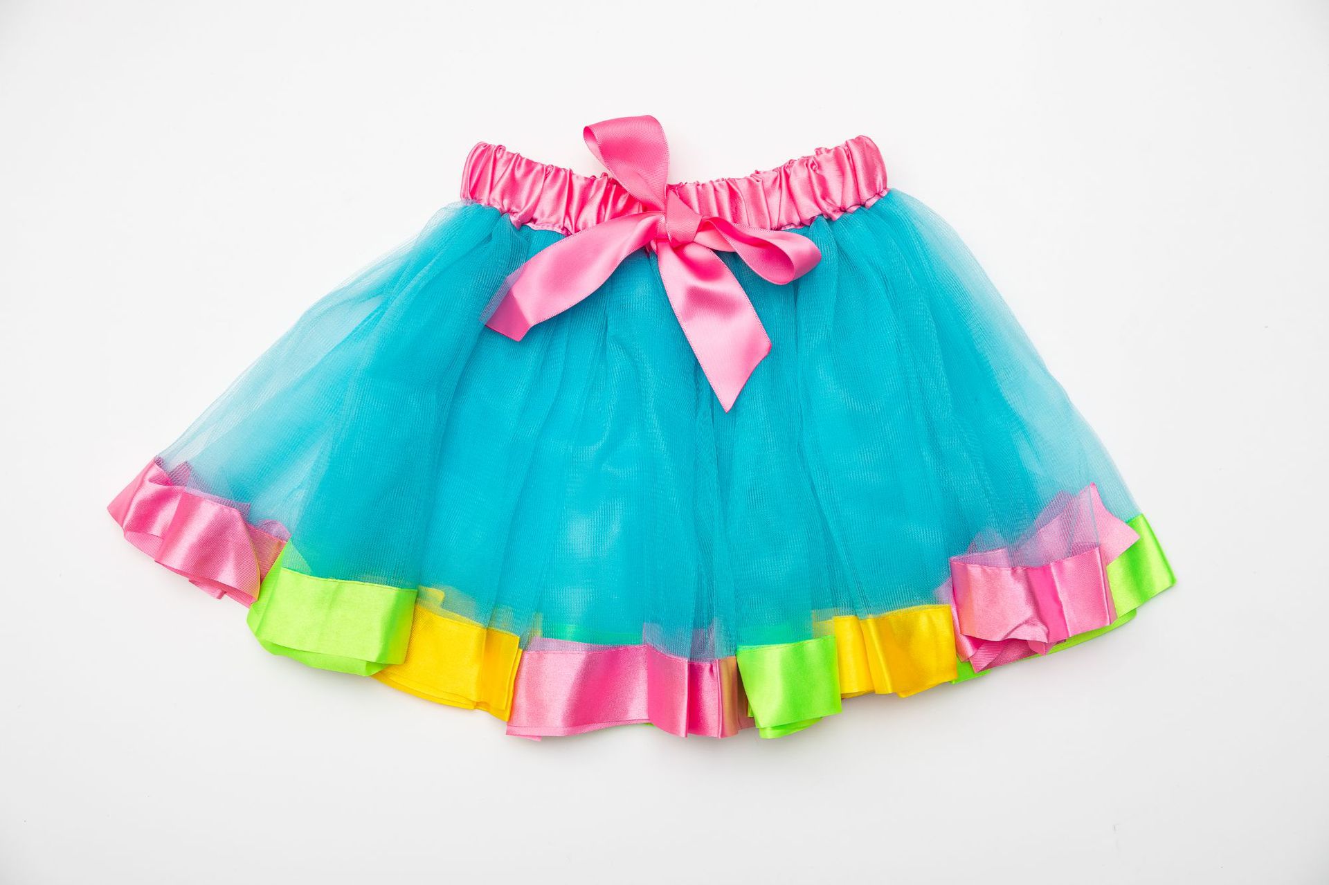 欧美网纱彩虹蓬蓬裙 儿童tutu半身公主裙 彩虹tutu裙baby dress